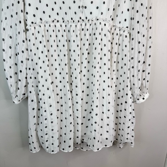 Zara White Polka Dot Mini Dress Size Medium - Picture 12 of 16